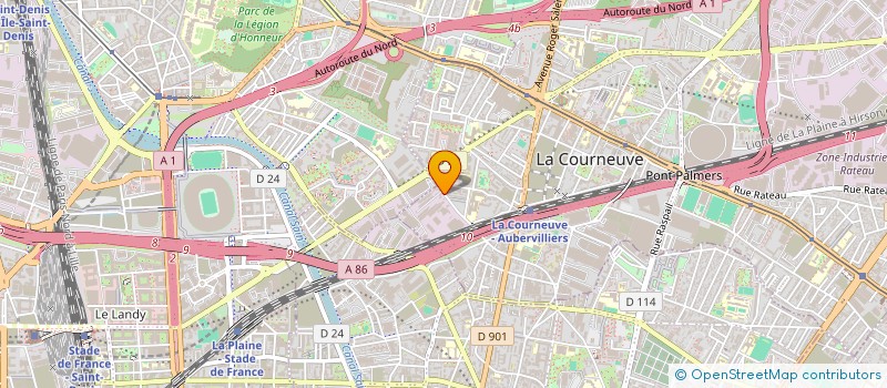 localisation de l'entreprise ND CARROSSERIE à LA COURNEUVE