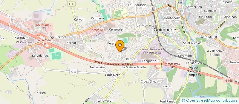 localisation de l'entreprise ND EXPLOITATION  QUIMPERLE