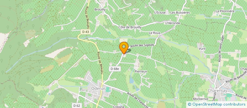 localisation de l'entreprise NICOLAS BOUDEAU à ODENAS