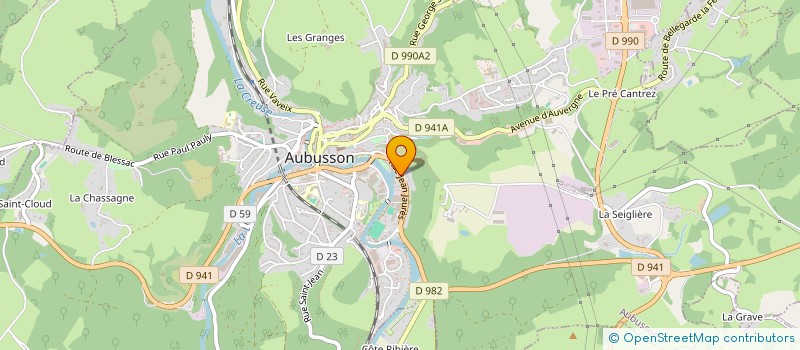localisation de l'entreprise NICOLET CLAUDE ET PATRICIA à AUBUSSON