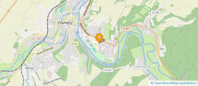 localisation de l'entreprise NIEVRE EN SCENE à CLAMECY