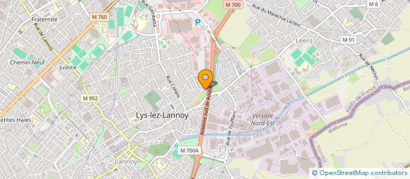 localisation de l'entreprise NORD COMPAGNONS TOITURE à LYS-LEZ-LANNOY