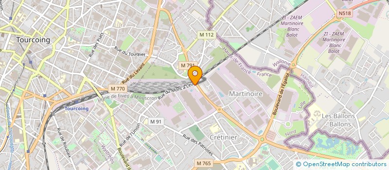 localisation de l'entreprise NORD ESPACE VERDURE  WATTRELOS