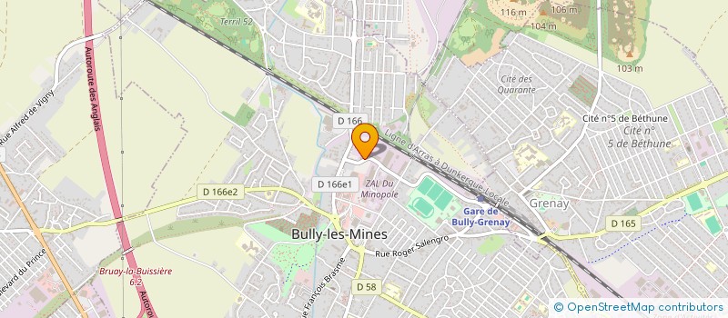 localisation de l'entreprise NORD TUYAUTERIE à BULLY-LES-MINES