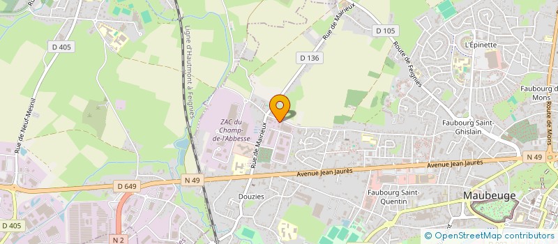 localisation de l'entreprise NORDPRODUCTIQUE à MAUBEUGE