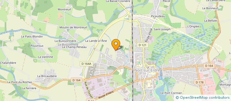 localisation de l'entreprise NORT COUVERTURE  NORT-SUR-ERDRE