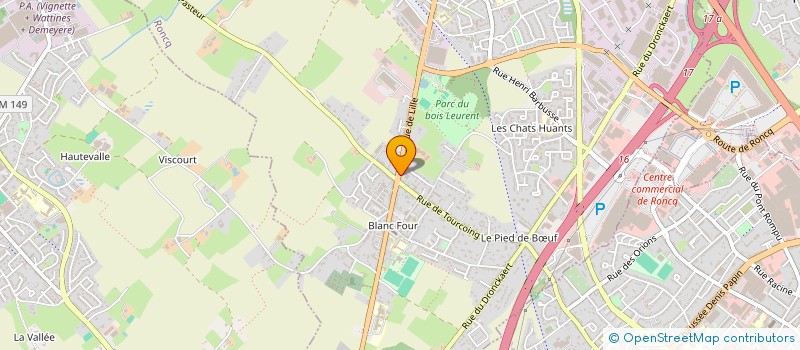 localisation de l'entreprise NOTE (NORD ORGANISATION TRAVAUX ET ETUDES) à RONCQ