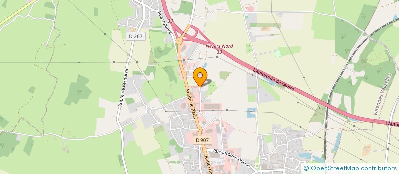 localisation de l'entreprise NOUVELLE AMBULANCE EXPRESS  VARENNES-VAUZELLES