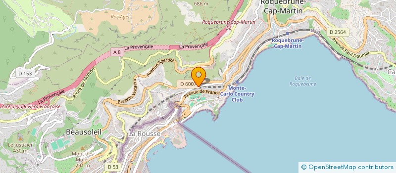 localisation de l'entreprise NOUVELLE CLARTE IMMOBILIER à ROQUEBRUNE-CAP-MARTIN