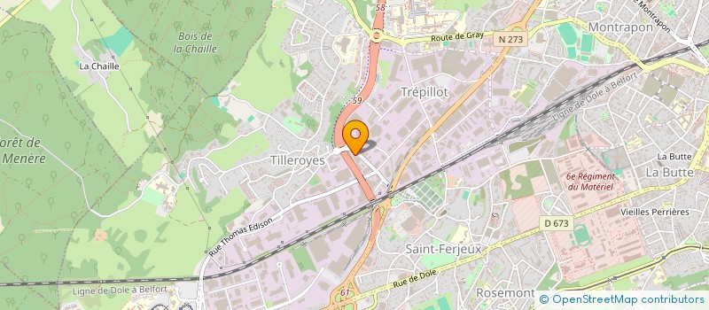 localisation de l'entreprise NOUVELLE VITRERIE MIROITERIE à BESANCON