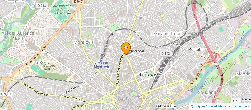 localisation de l'entreprise NOVA 87 à LIMOGES
