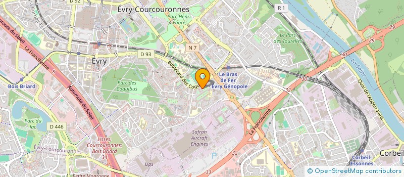 localisation de l'entreprise NTB TRANSPORTS à EVRY-COURCOURONNES