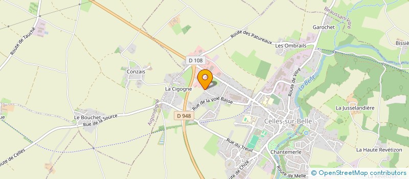 localisation de l'entreprise NUANCES ET CREATIONS à CELLES-SUR-BELLE