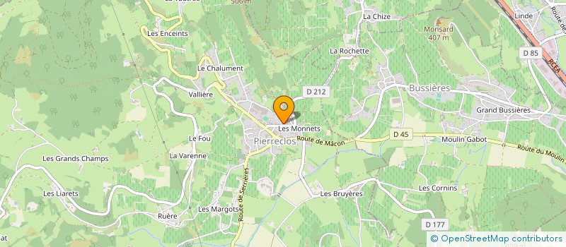localisation de l'entreprise NUGUES TOITURE à PIERRECLOS