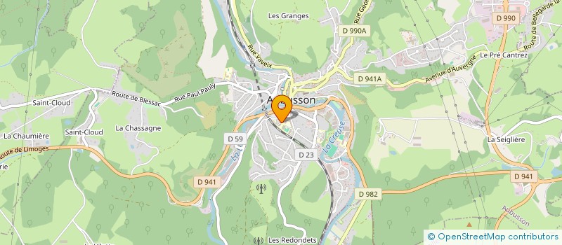 localisation de l'entreprise NUITS NOIRES A AUBUSSON à AUBUSSON
