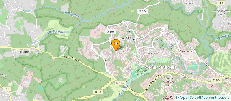 localisation de l'entreprise NUTRICORE  VALBONNE