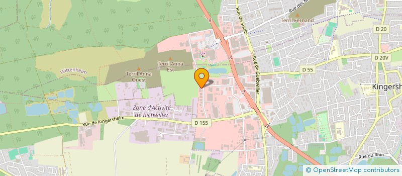 localisation de l'entreprise NVA METAL  KINGERSHEIM