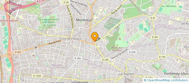 localisation de l'entreprise NYAME-EWANE à MONTREUIL