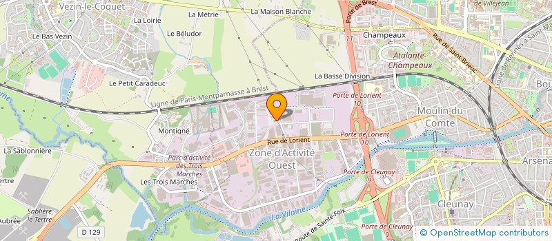 localisation de l'entreprise O.B.A à RENNES
