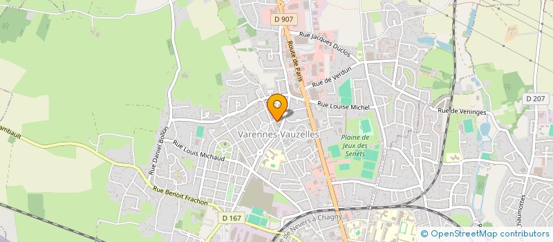 localisation de l'entreprise O.B.F.V.V.  ORCHESTRE DE BATTERIE FANFARE DE VARENNES VAUZELLES  VARENNES-VAUZELLES