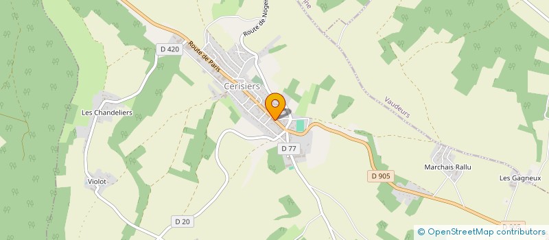 localisation de l'entreprise O' BELLISSIMA à CERISIERS