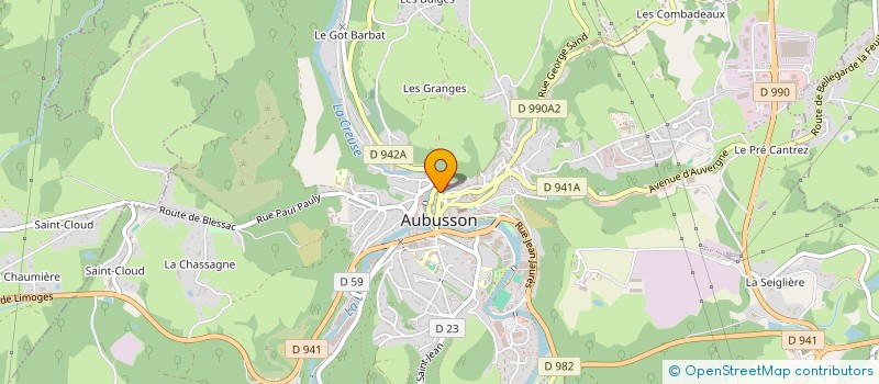 localisation de l'entreprise O CROUSTI à AUBUSSON