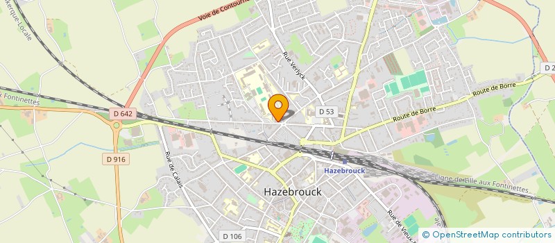 localisation de l'entreprise O & D ASSURANCES à HAZEBROUCK