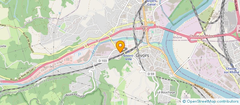localisation de l'entreprise O'DELICE à GIVORS