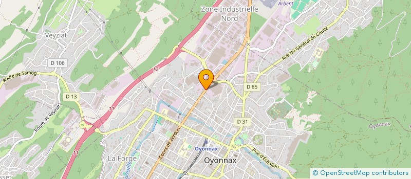 localisation de l'entreprise O'DELICES à OYONNAX
