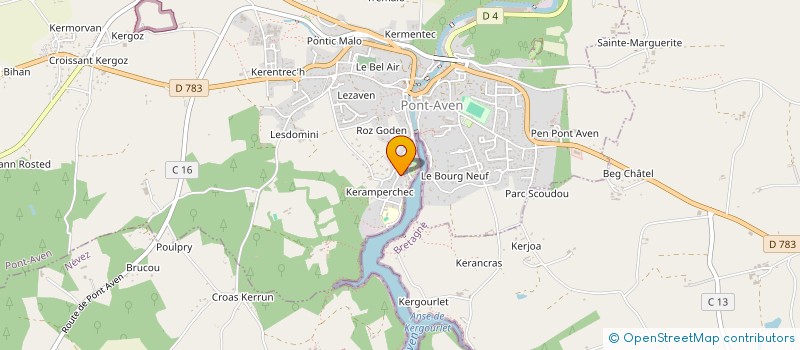 localisation de l'entreprise O'DONNELL à PONT-AVEN
