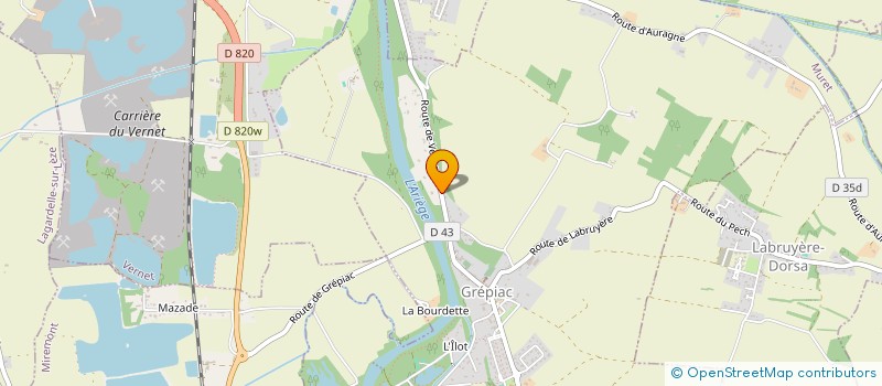 localisation de l'entreprise O FIL DE L'EAU EVENEMENTS  GREPIAC