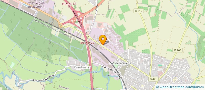 localisation de l'entreprise O & H  BRUMATH