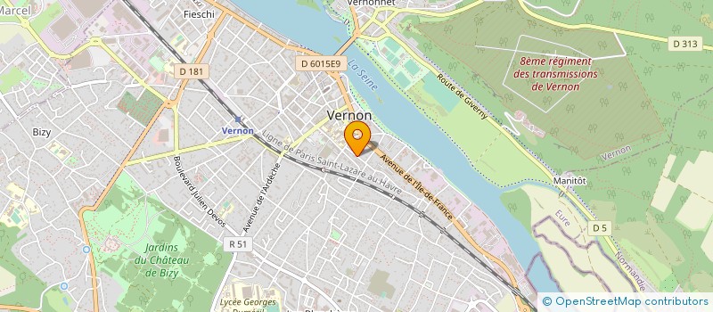 localisation de l'entreprise O.I.T. ABREVIATION DE OUTIL INTERNATIONAL TECHNIQUE  VERNON