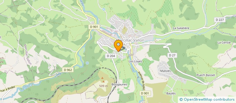 localisation de l'entreprise O.J.M. à MARCILLAC-VALLON