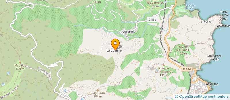 localisation de l'entreprise O'JARDINS JULIEN TARDIF PAYSAGISTE  PORT-VENDRES