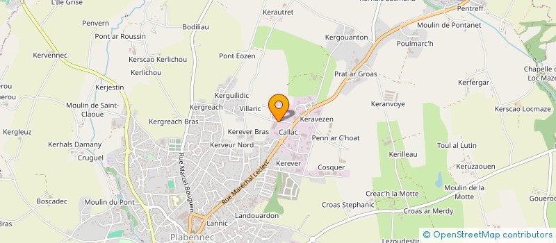 localisation de l'entreprise O'LEVAGE à PLABENNEC