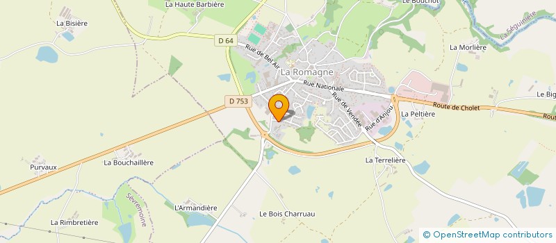 localisation de l'entreprise O.N.B.  LA ROMAGNE