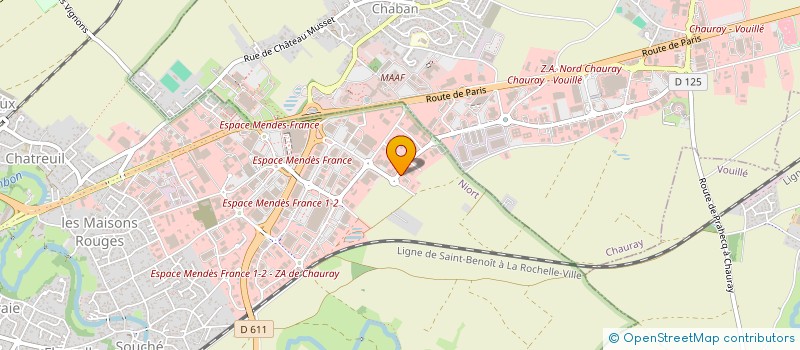 localisation de l'entreprise O.P.F.B. à NIORT
