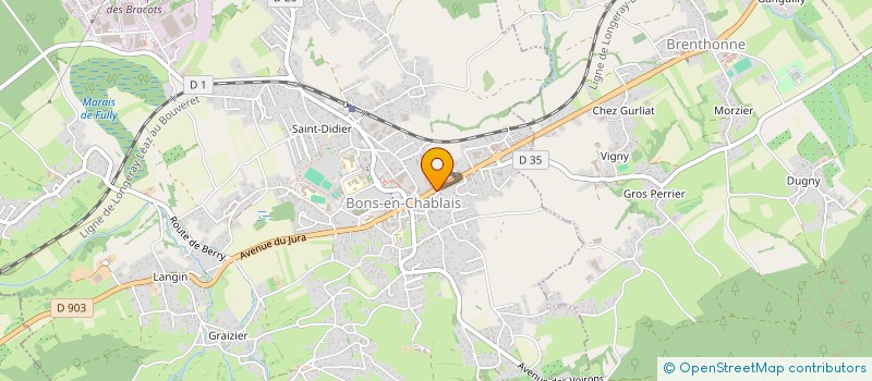 localisation de l'entreprise O PETIT BONHEUR LA CHANCE  BONS-EN-CHABLAIS