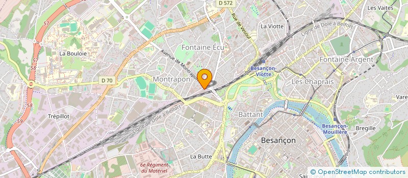 localisation de l'entreprise O'PNEUS  BESANCON