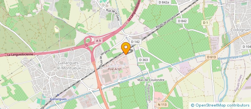 localisation de l'entreprise O'PROD à GALLARGUES-LE-MONTUEUX