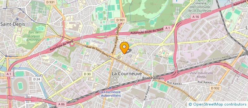 localisation de l'entreprise O.S.P IMMO à LA COURNEUVE