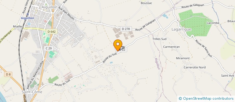 localisation de l'entreprise O' SUD  AIGUILLON