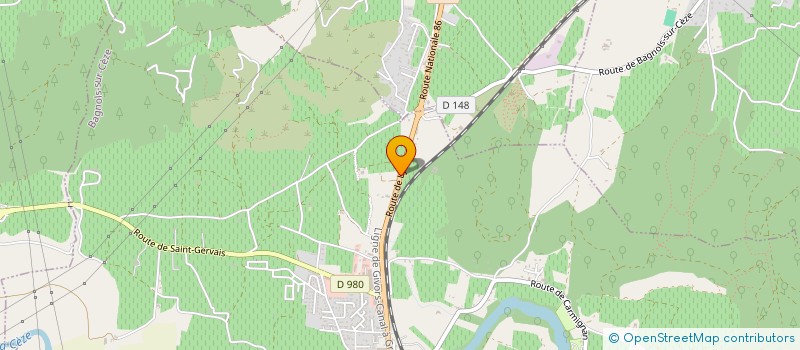 localisation de l'entreprise O'TOPNEUS à BAGNOLS-SUR-CEZE