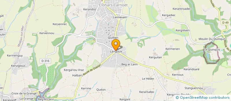 localisation de l'entreprise O VERRE D'EAU  CLOHARS-CARNOET