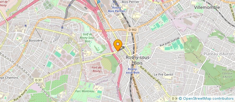 localisation de l'entreprise O2 AH à ROSNY SOUS BOIS