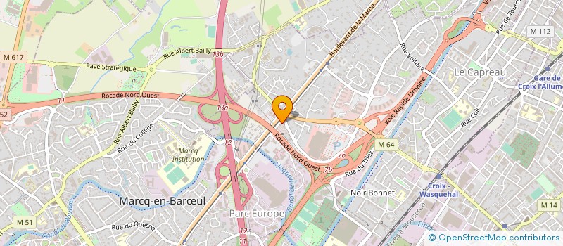 localisation de l'entreprise O2 LAMBERSART à MARCQ-EN-BARŒUL