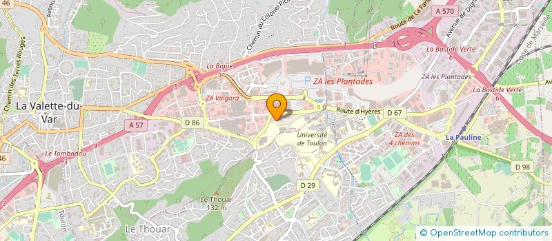 localisation de l'entreprise O2 TOIT TOULON à LA VALETTE-DU-VAR
