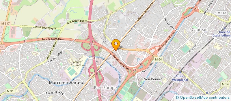 localisation de l'entreprise O2 WASQUEHAL à MARCQ-EN-BARŒUL