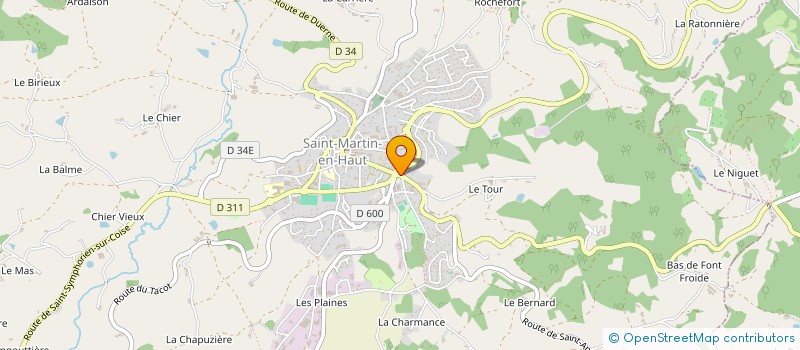 localisation de l'entreprise O2L TRAITEUR à SAINT-MARTIN-EN-HAUT
